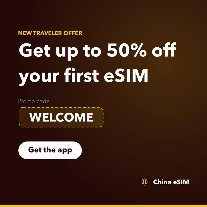 China eSIM Promo Code — WELCOME, Up to 50% Off