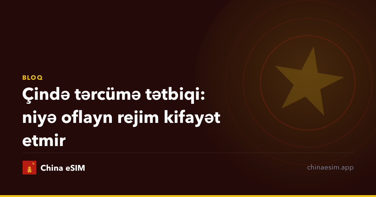Çində tərcümə tətbiqi: niyə oflayn rejim kifayət etmir