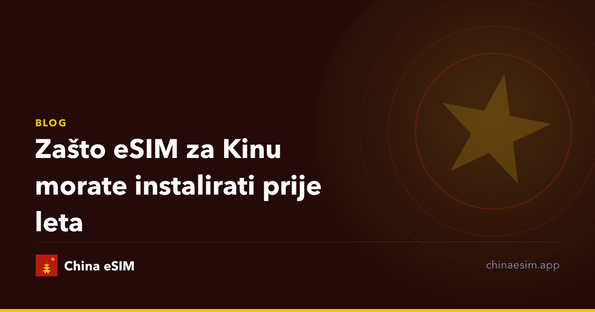 Zašto eSIM za Kinu morate instalirati prije leta