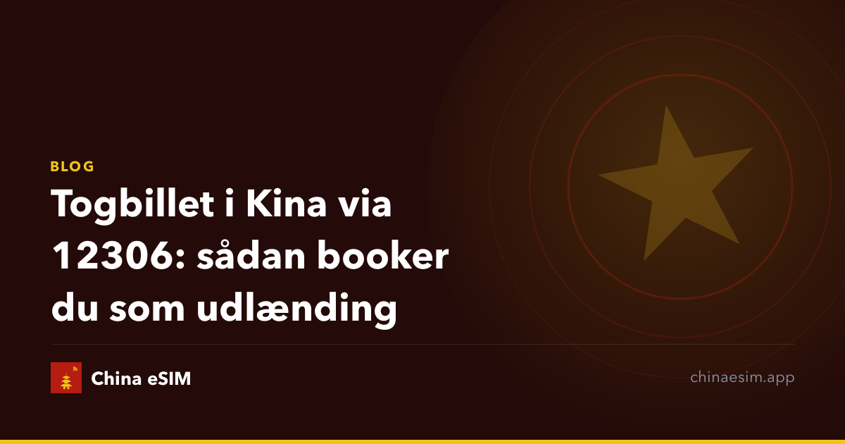 Togbillet i Kina via 12306: sådan booker du som udlænding