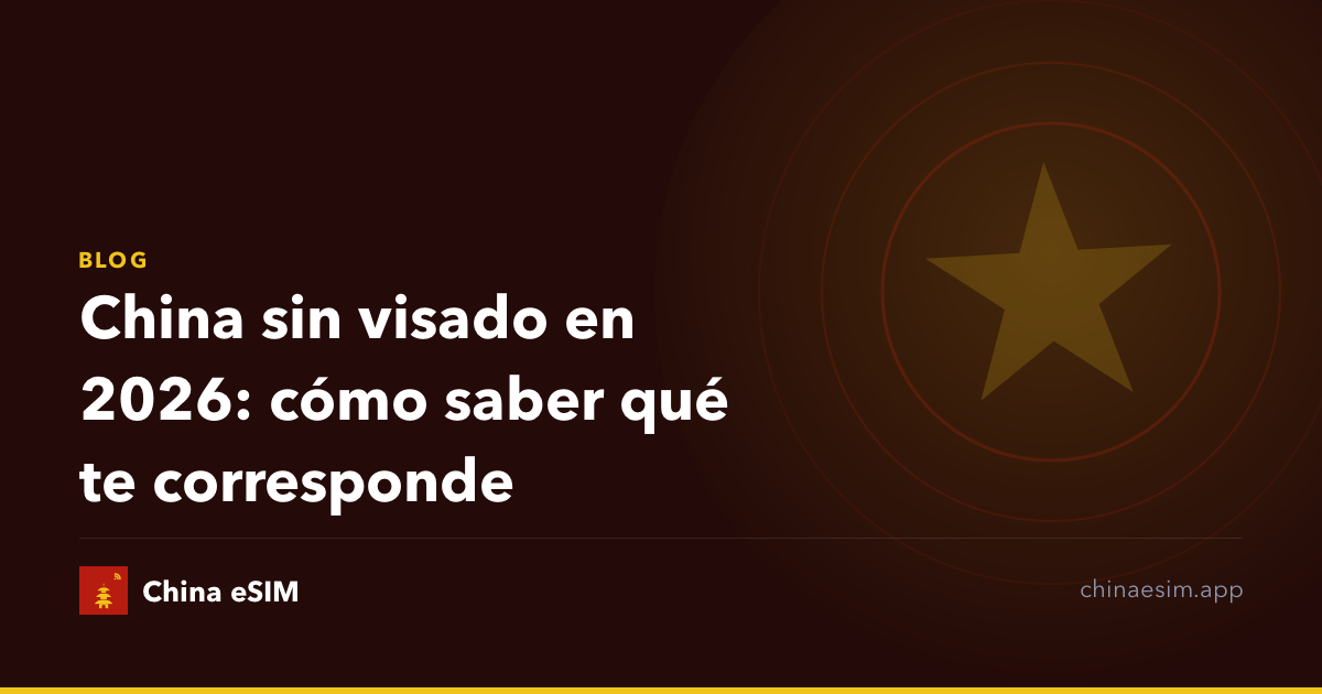 China sin visado en 2026: cómo saber qué te corresponde