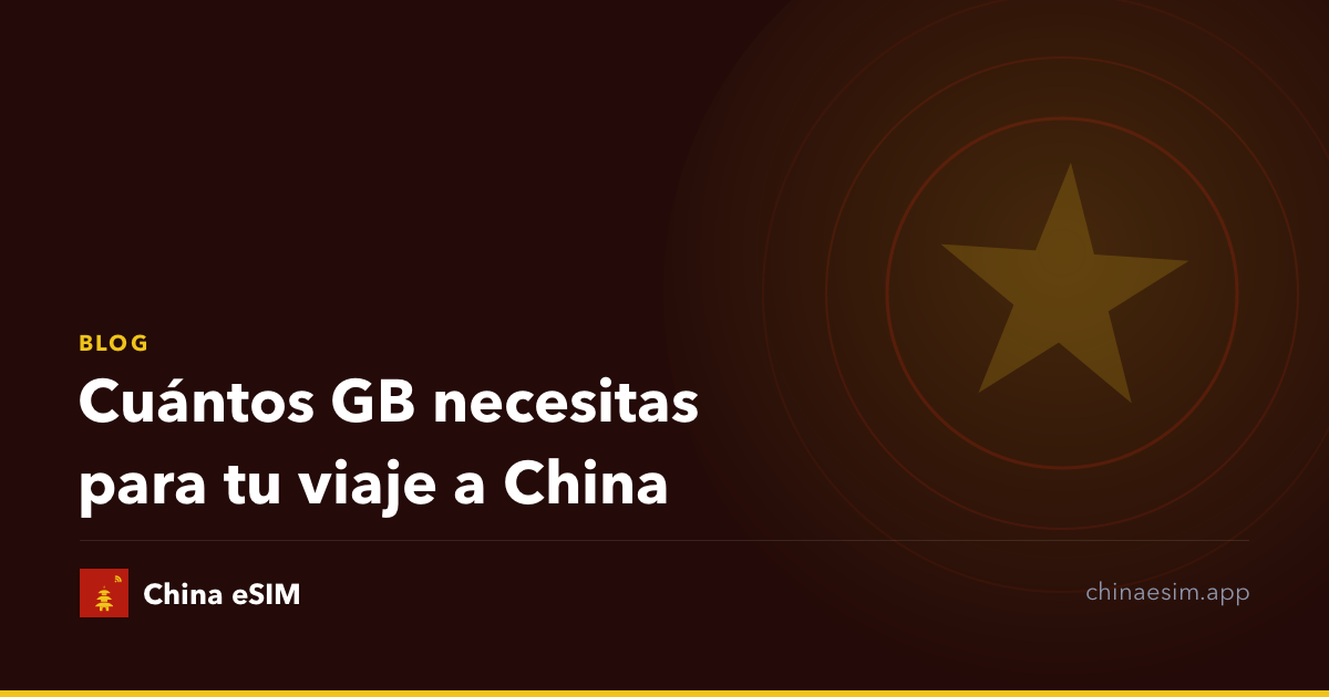 Cuántos GB necesitas para tu viaje a China