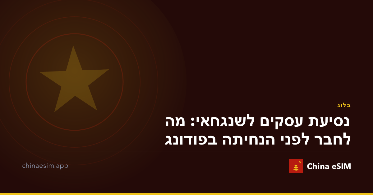 נסיעת עסקים לשנגחאי: מה לחבר לפני הנחיתה בפודונג