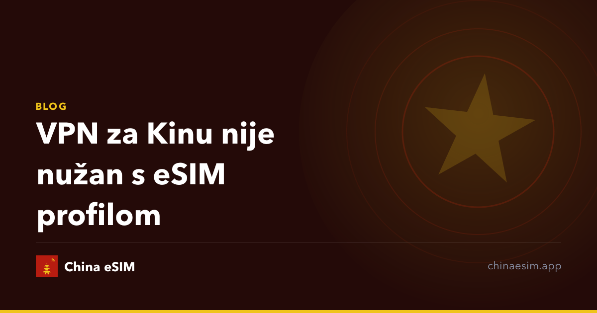 VPN za Kinu nije nužan s eSIM profilom