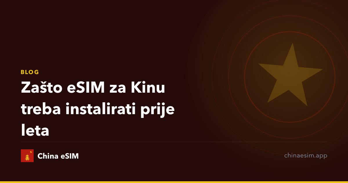 Zašto eSIM za Kinu treba instalirati prije leta