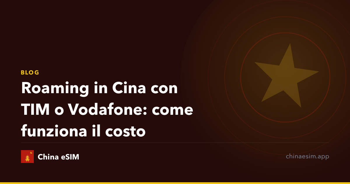 Roaming in Cina con TIM o Vodafone: come funziona il costo