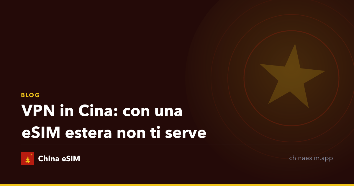 VPN in Cina: con una eSIM estera non ti serve