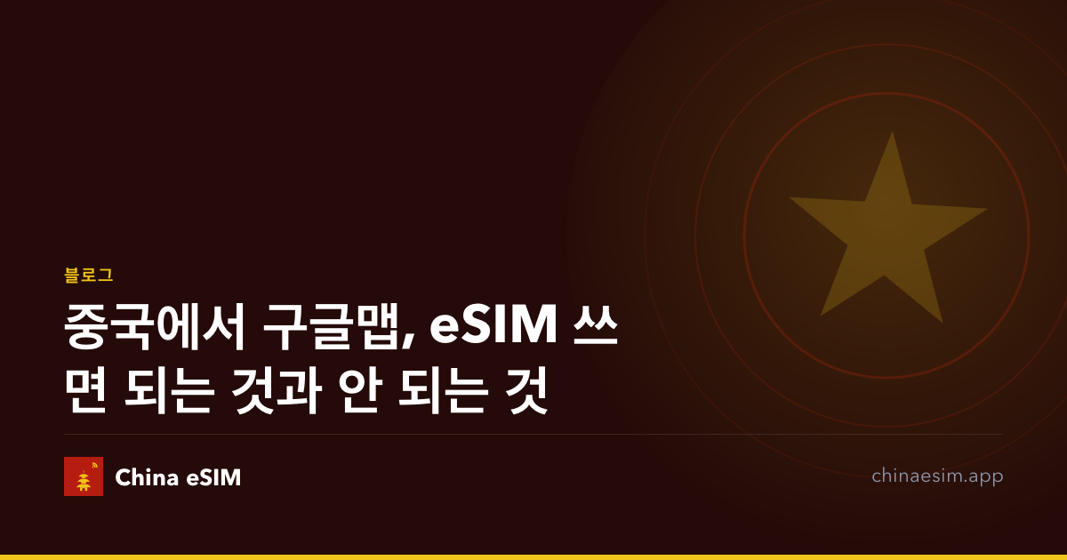 중국에서 구글맵, eSIM 쓰면 되는 것과 안 되는 것