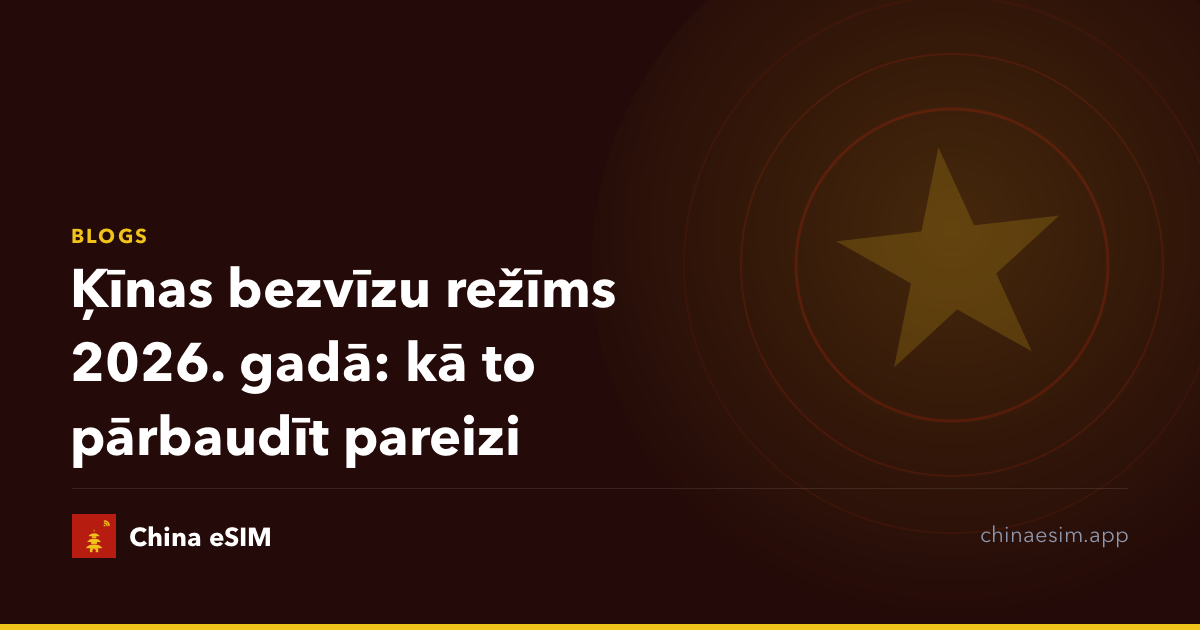 Ķīnas bezvīzu režīms 2026. gadā: kā to pārbaudīt pareizi
