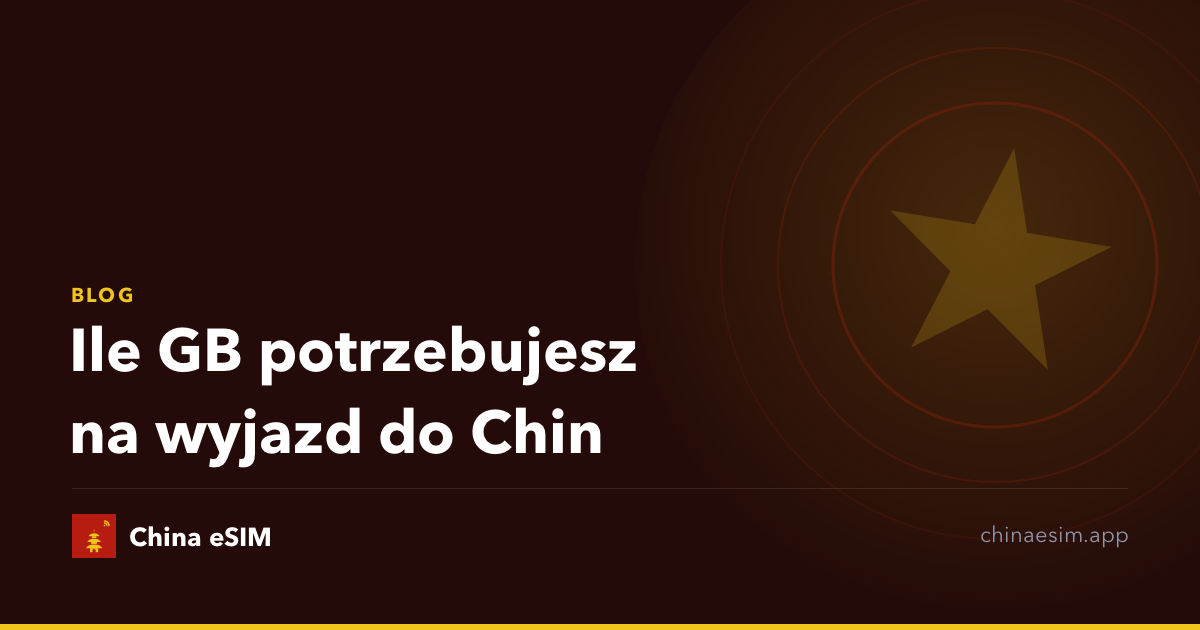 Ile GB potrzebujesz na wyjazd do Chin