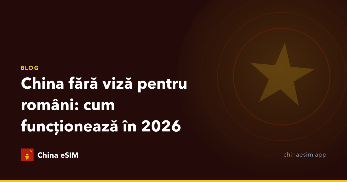 China fără viză pentru români: cum funcționează în 2026