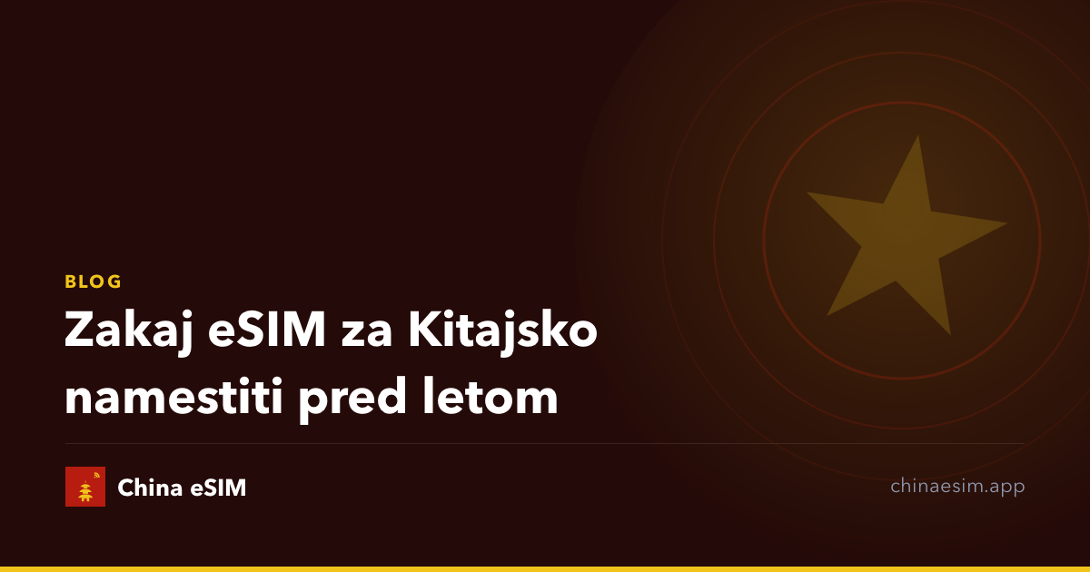 Zakaj eSIM za Kitajsko namestiti pred letom