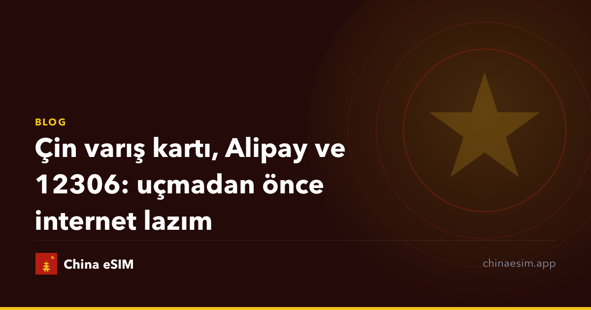 Çin varış kartı, Alipay ve 12306: uçmadan önce internet lazım