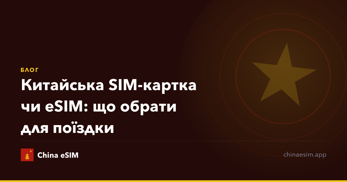 Китайська SIM-картка чи eSIM: що обрати для поїздки