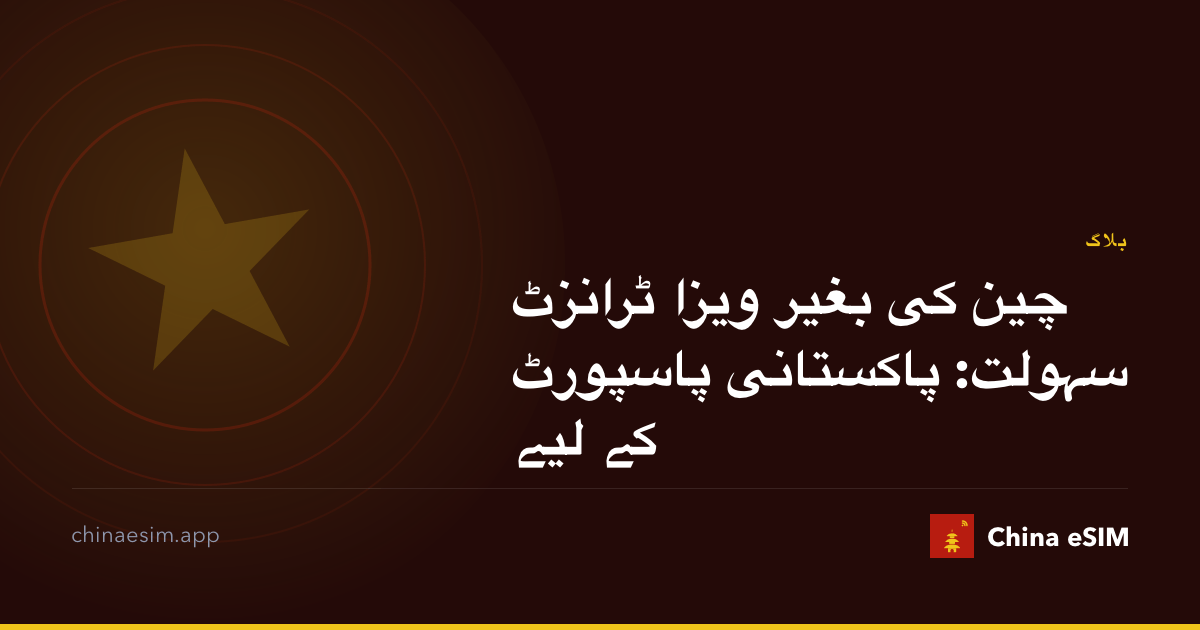 چین کی بغیر ویزا ٹرانزٹ سہولت: پاکستانی پاسپورٹ کے لیے