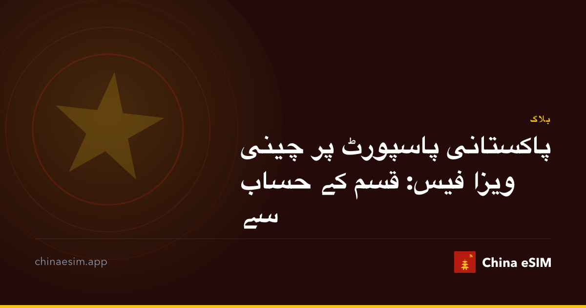 پاکستانی پاسپورٹ پر چینی ویزا فیس: قسم کے حساب سے
